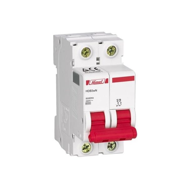 کلید مینیاتوری دو پل 6 آمپر هیمل